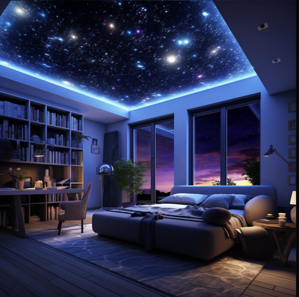 Schlafzimmer mit LED Streifen